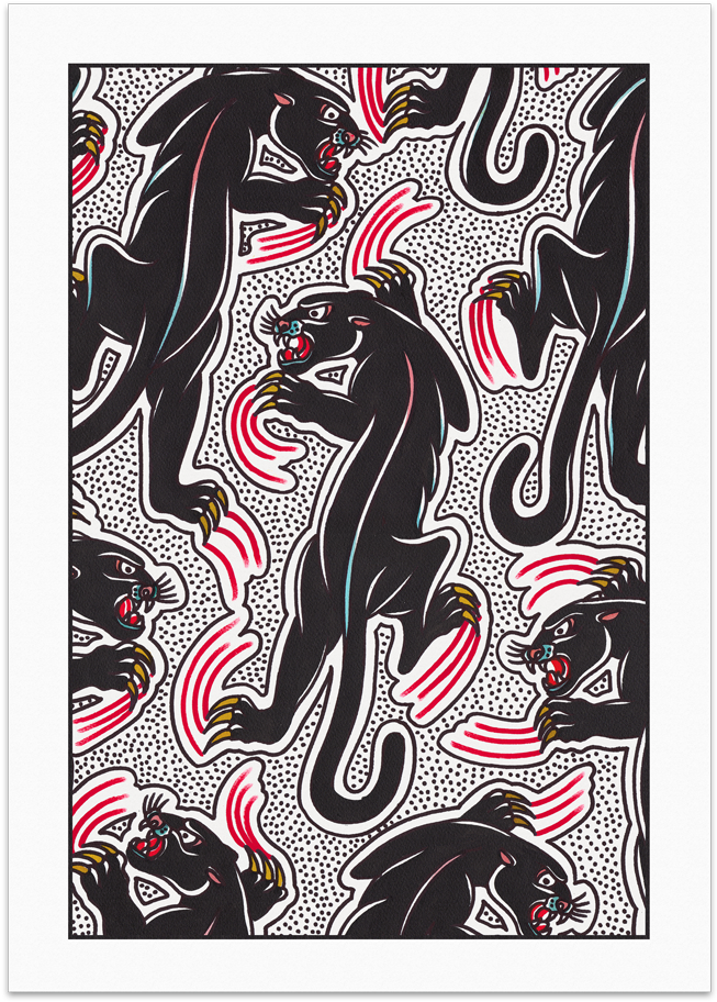 'block Panther' Fine Art Print By Few And Far Collective - Block In Panther Print (992x1024), Png Download