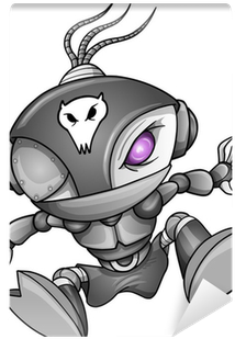 Cyborg Ninja Warrior Robot Vector Wall Mural • Pixers® - Stickers Robot Alien 50x60cm (400x400), Png Download