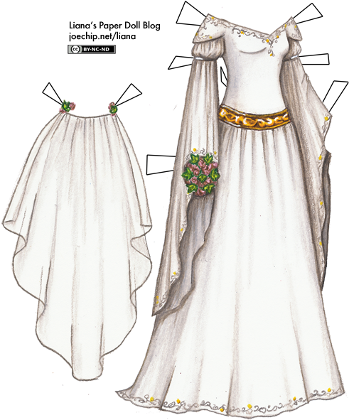 Drawn Wedding Dress Long Dress - 14th Century Wedding Dress (506x618), Png Download