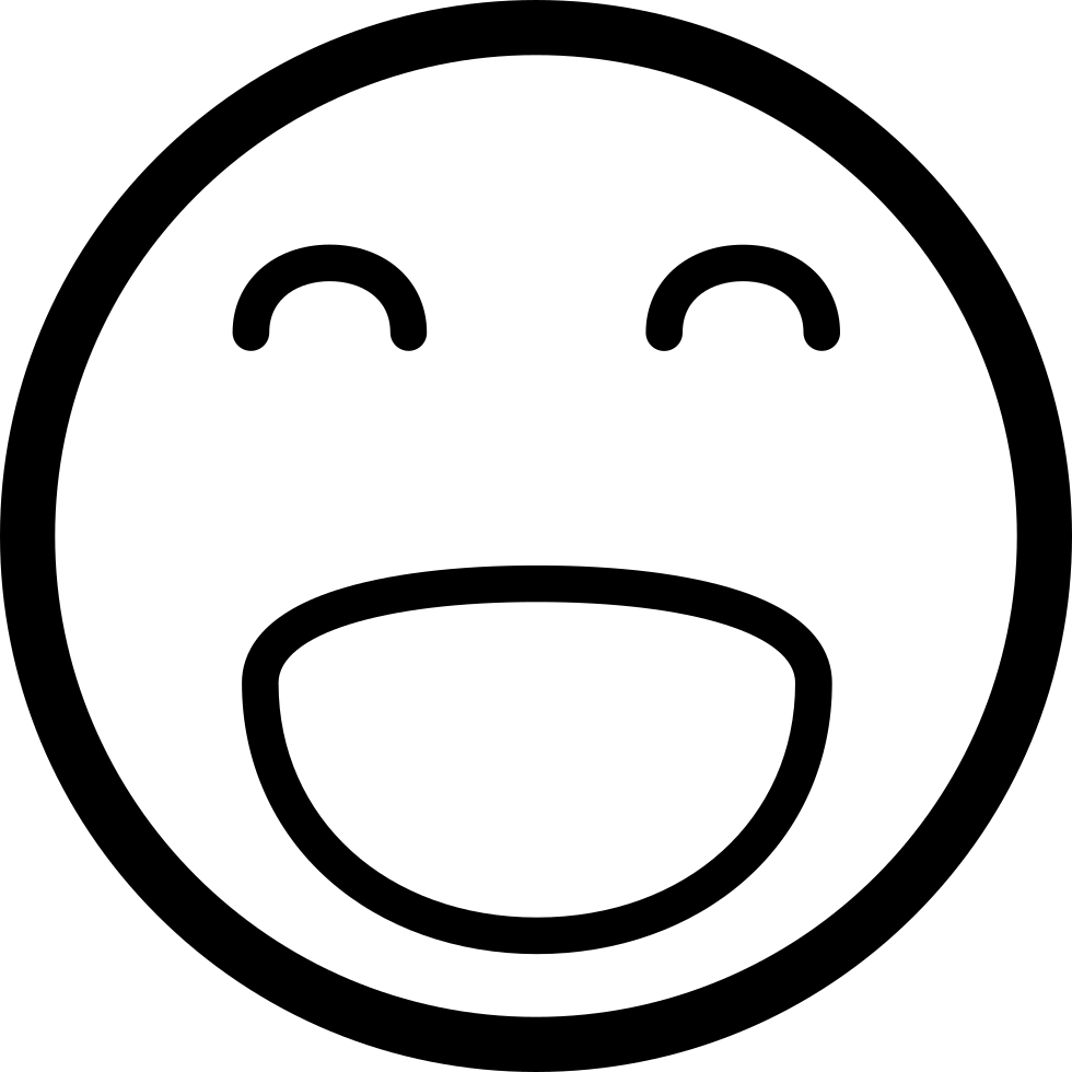Laugh Comments - Surprised Emoji Clipart Black And White (980x980), Png Download