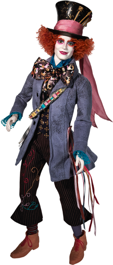 Tim's Burton's Mad Hatter Looks Exactly Like The Character - Barbie Tim Burton's Alice In Wonderland Mad Hatter (640x950), Png Download