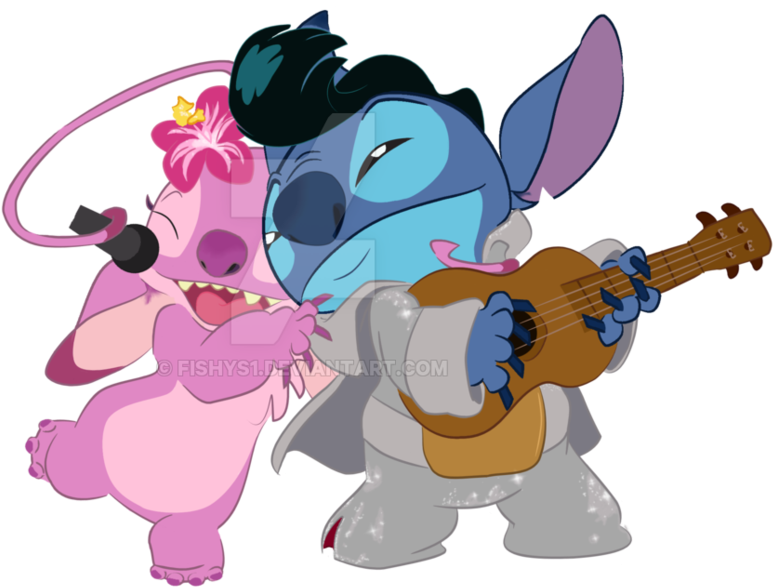 Stitch Elvis Png Clip Free - Stitch And Angel Png (952x838), Png Download