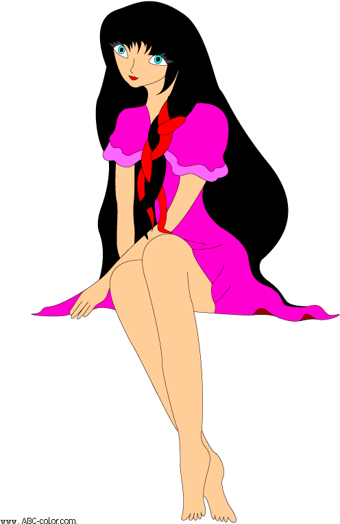 Download Bitmap Picture Sitting Girl - Sitting Girl Clipart Png (567x822), Png Download