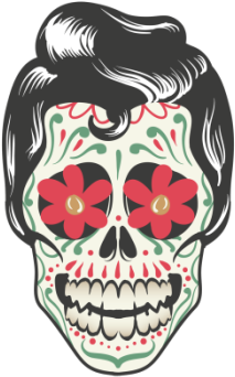 Elvis Skull (350x350), Png Download
