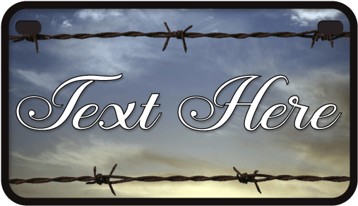 Personalized License Plate - Barbed Wire (864x432), Png Download