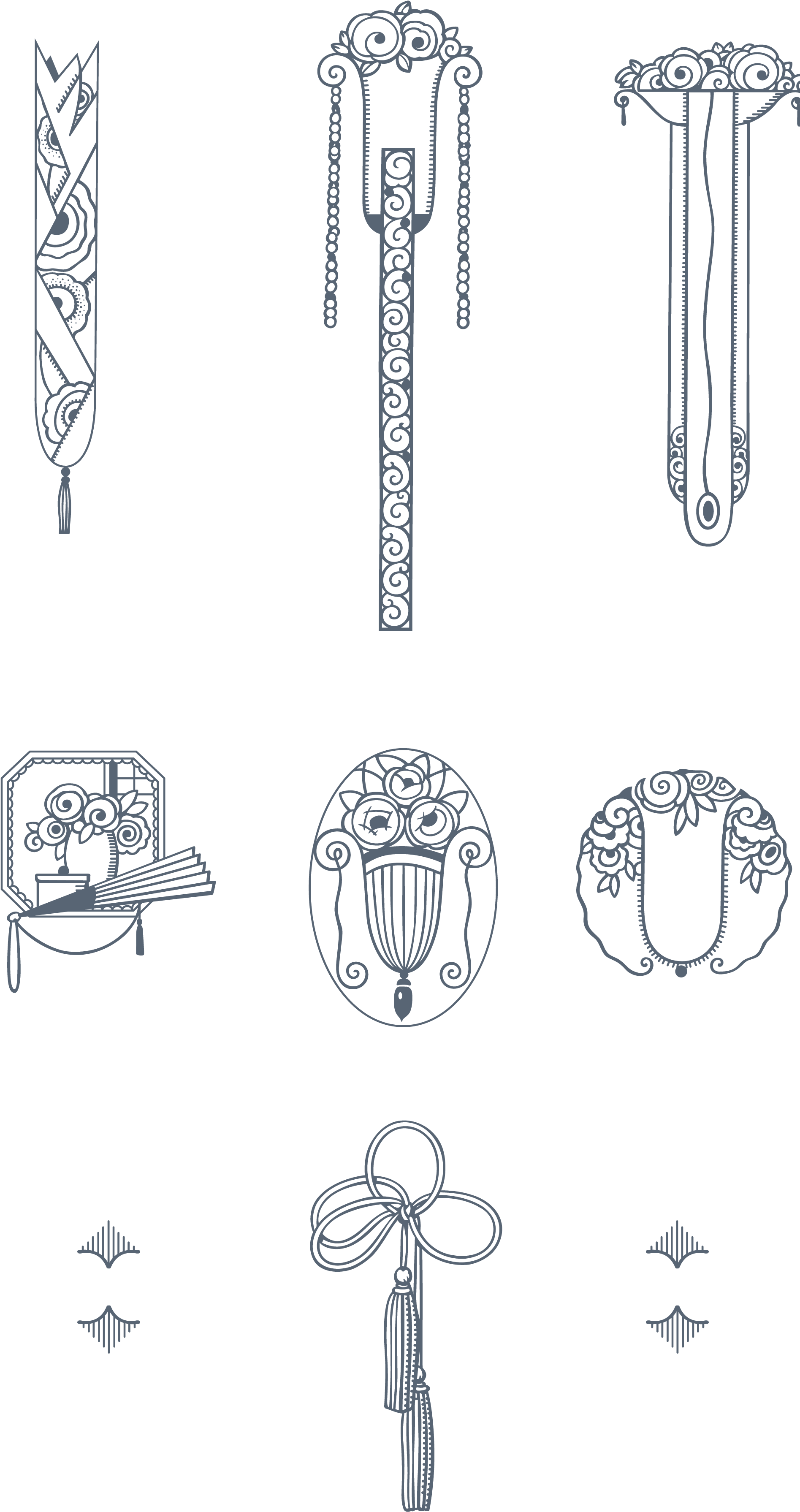 Download 170 Stylized Art Deco Illustrations And Ornaments, - Art Deco Transparent (1920x3636), Png Download
