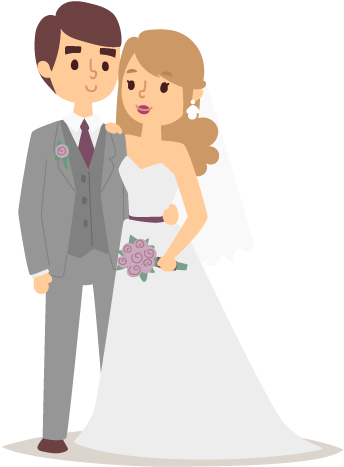 Future Weddings - Couple Vector Illustration (356x489), Png Download
