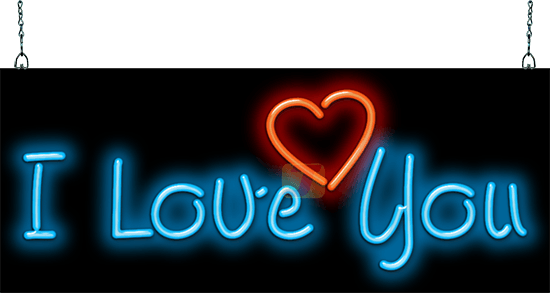 An I Love You Neon Sign From Www - North Carolina (550x293), Png Download