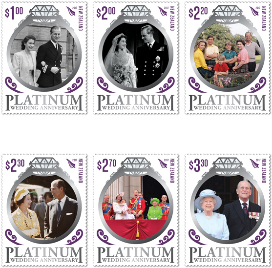 Platinum Wedding Anniversary Set Of Stamps - Stamps Queen Elizabeth Platinum Wedding (600x600), Png Download