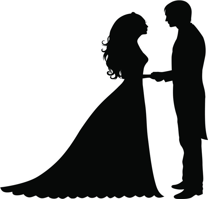 Wedding Silhouette No Background (729x704), Png Download