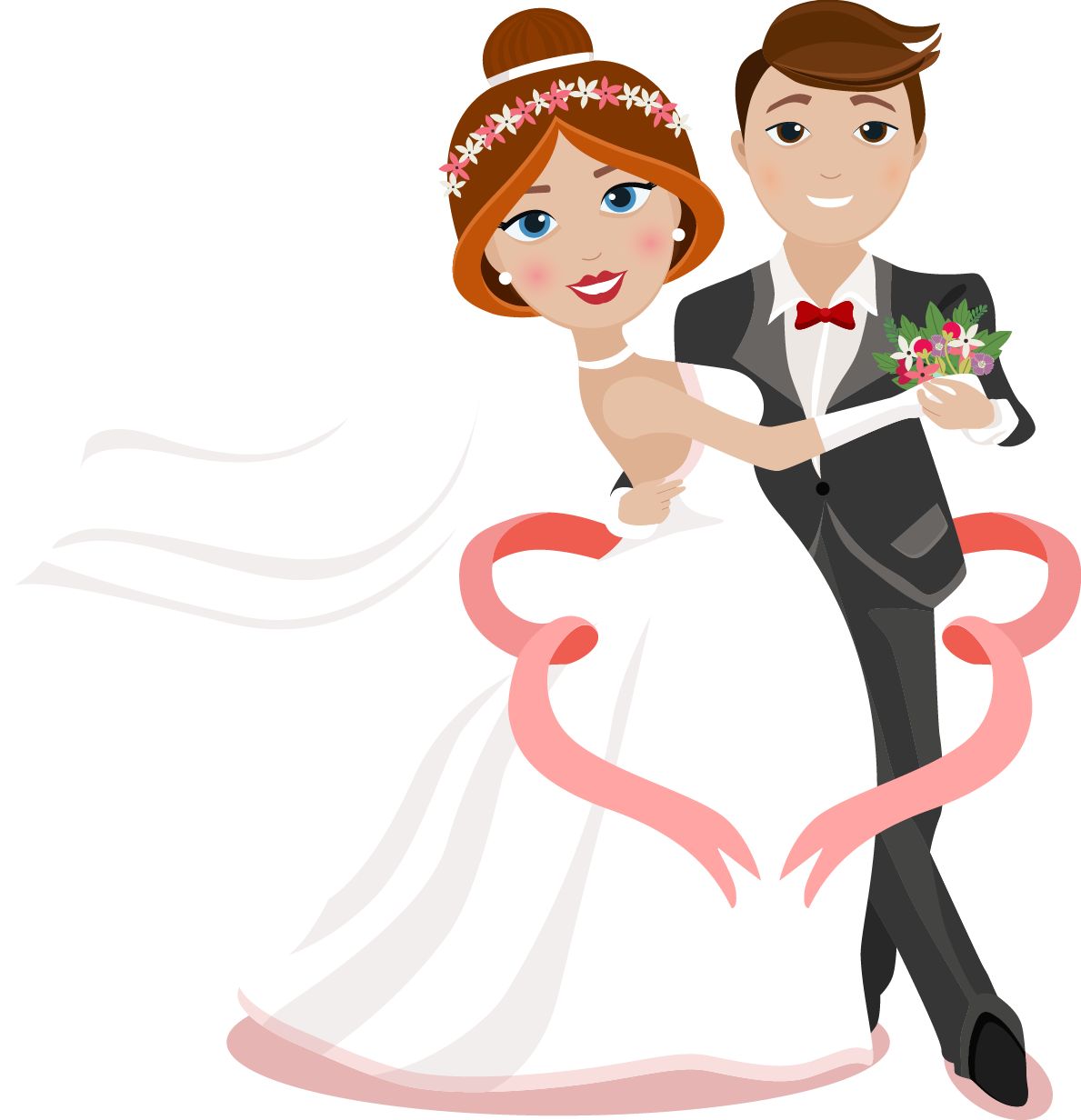Svg Black And White Library Wedding Invitation Bridegroom - عريس وعروسة فيكتور Png (1189x1232), Png Download