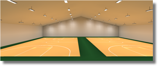 Sports Lighting Including Basketball Court Lighting, - Indoor Basketball Court Led Lighting (550x238), Png Download