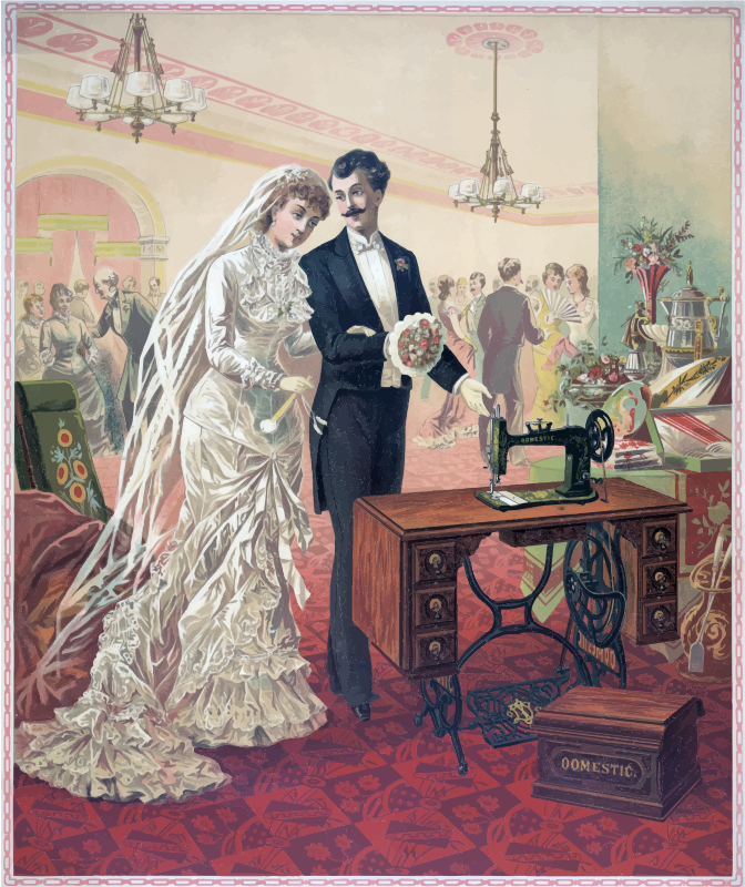 Medium Image - Vintage Bride And Groom (672x800), Png Download