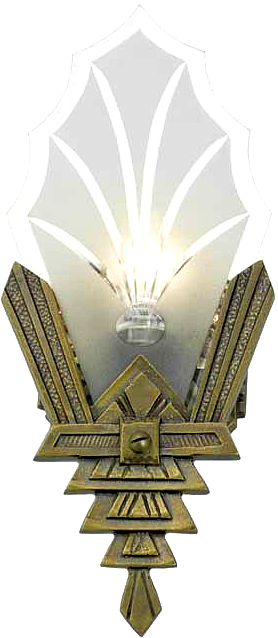 Replacement Art Deco Vintage Wall Sconce - Badge (278x638), Png Download