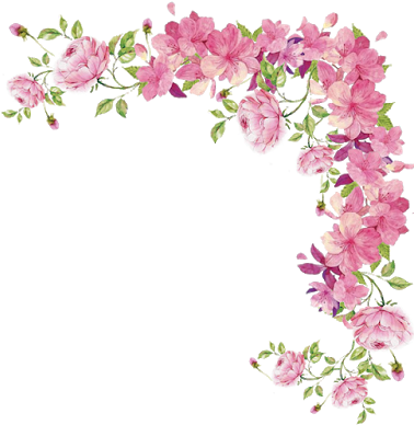 Pink Flower Border Png (400x400), Png Download