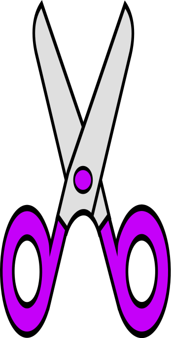 Scissors Clip Art Purple Education Supplies Scissors - Scissors Clipart (347x684), Png Download