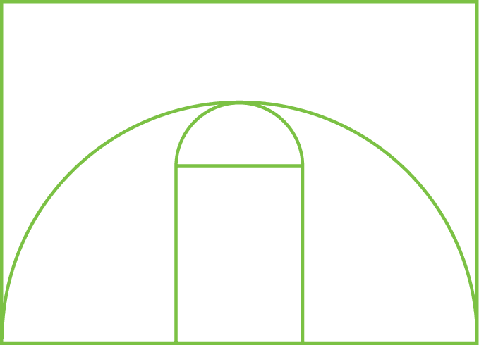 Synlawn Sports Half Basketball Court - Circle (679x490), Png Download
