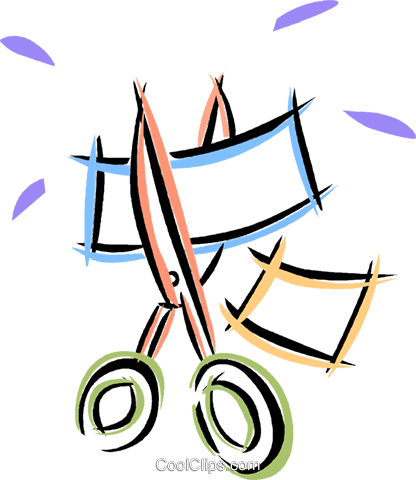 Scissors Cutting Material Royalty Free Vector Clip - Snip Clipart (416x480), Png Download