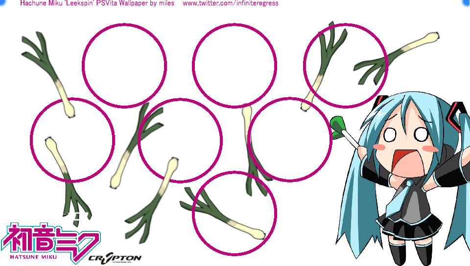 Ps Vita Hachune Miku Leekspin 'dynamic' Wallpaper Photo - Hatsune Miku Chibi Png (960x544), Png Download