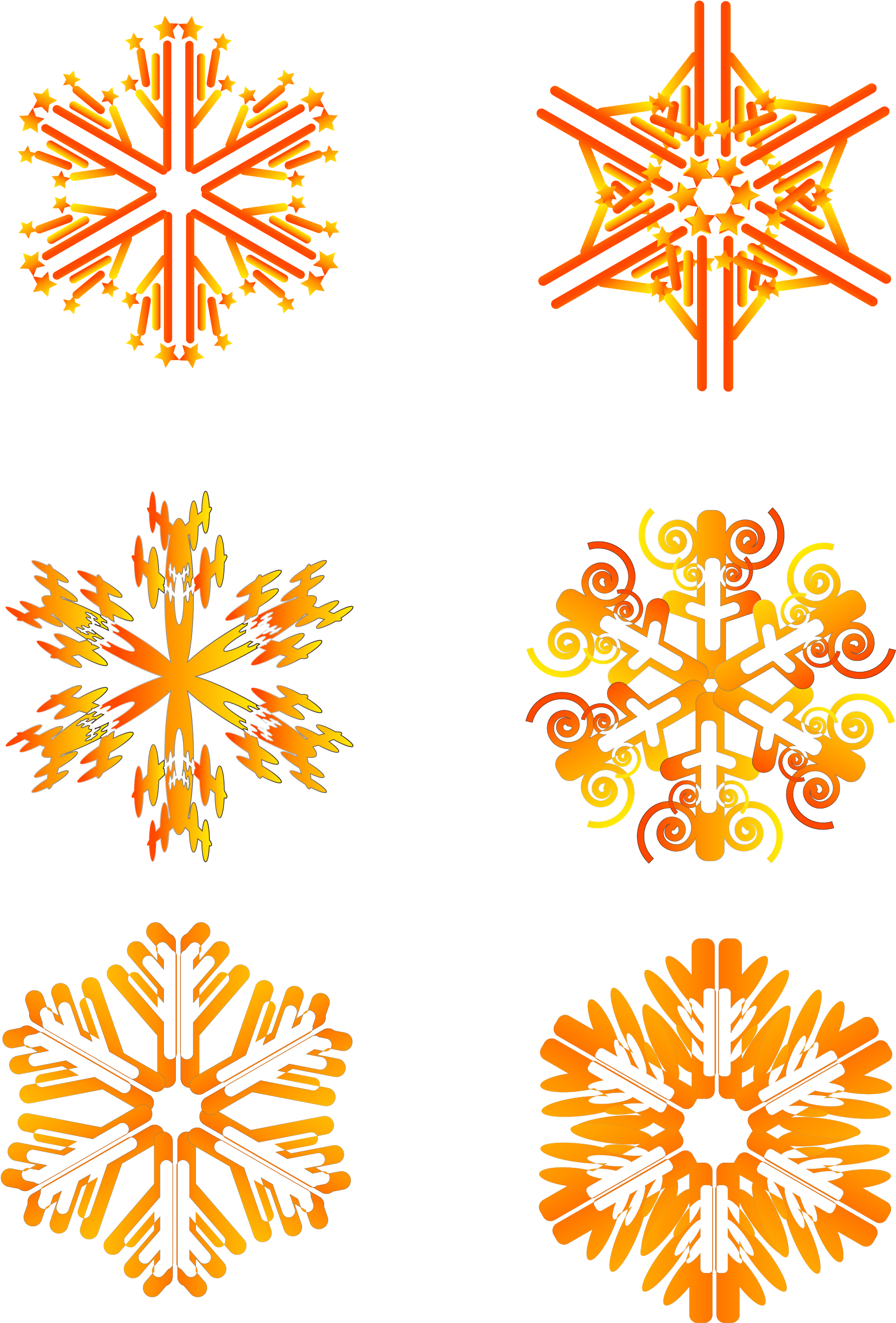 Orange Snowflake Gradient Winter Png And Vector Image - Vector Graphics (2133x2852), Png Download