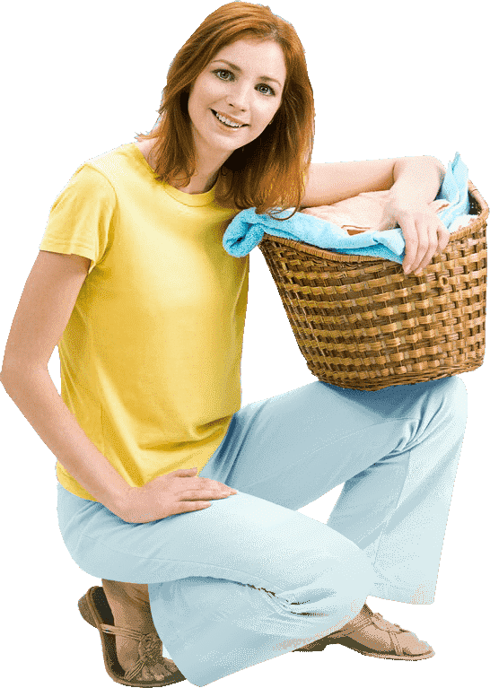 Girl-laundry - Sitting (546x767), Png Download