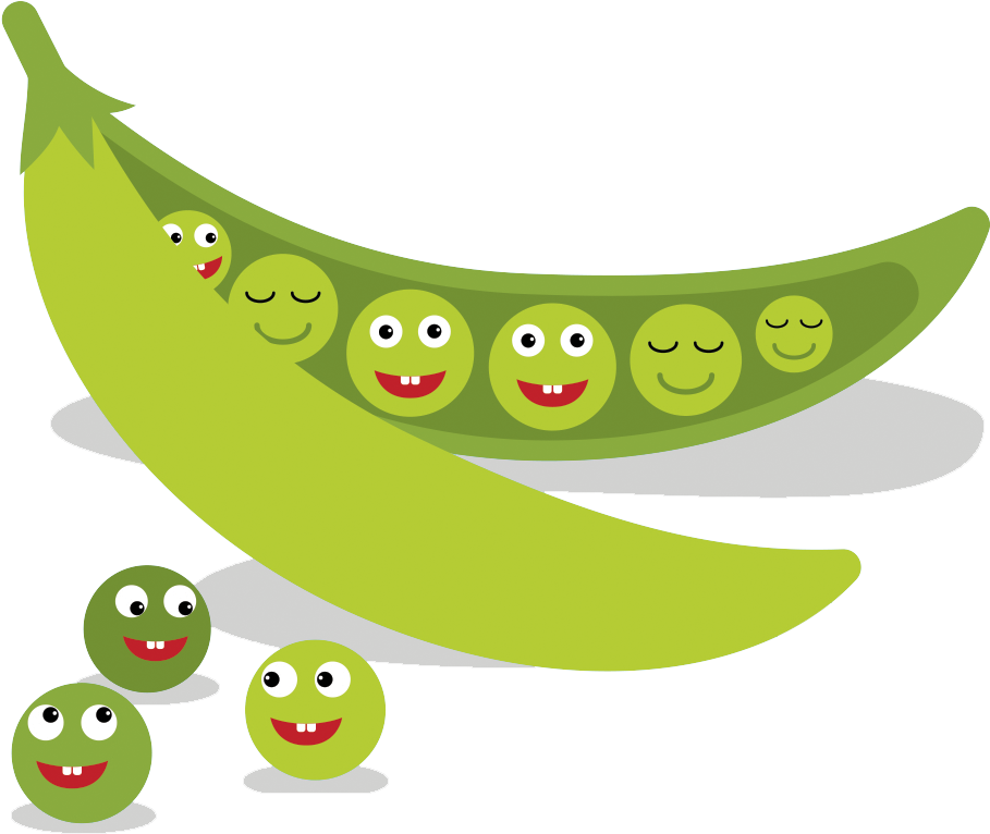 Peas - Cartoon (933x798), Png Download
