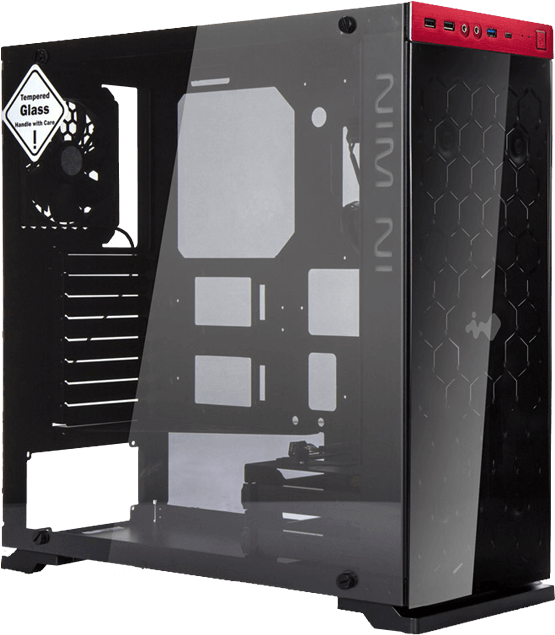 805 Red, Tempered Glass, No Psu, Atx, Black/red, Mid - Inwin 805c (700x700), Png Download