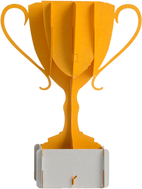 Gold Trophy Congratulations Pop Up Card - Trophy (1260x720), Png Download