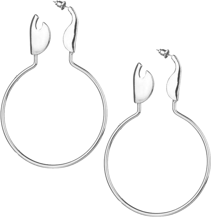 Safety Pin Hoop Earring - Earrings (860x860), Png Download