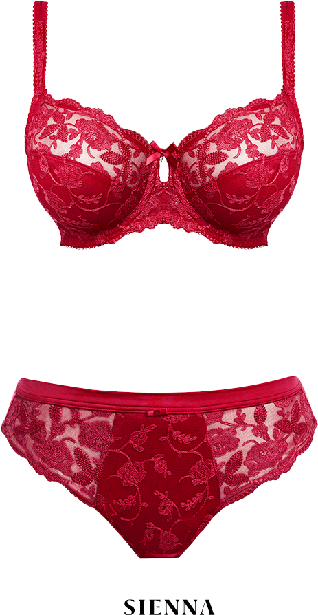 Fantasie Lingerie Sienna Red Side Support Bra - Lingerie Top (643x1020), Png Download