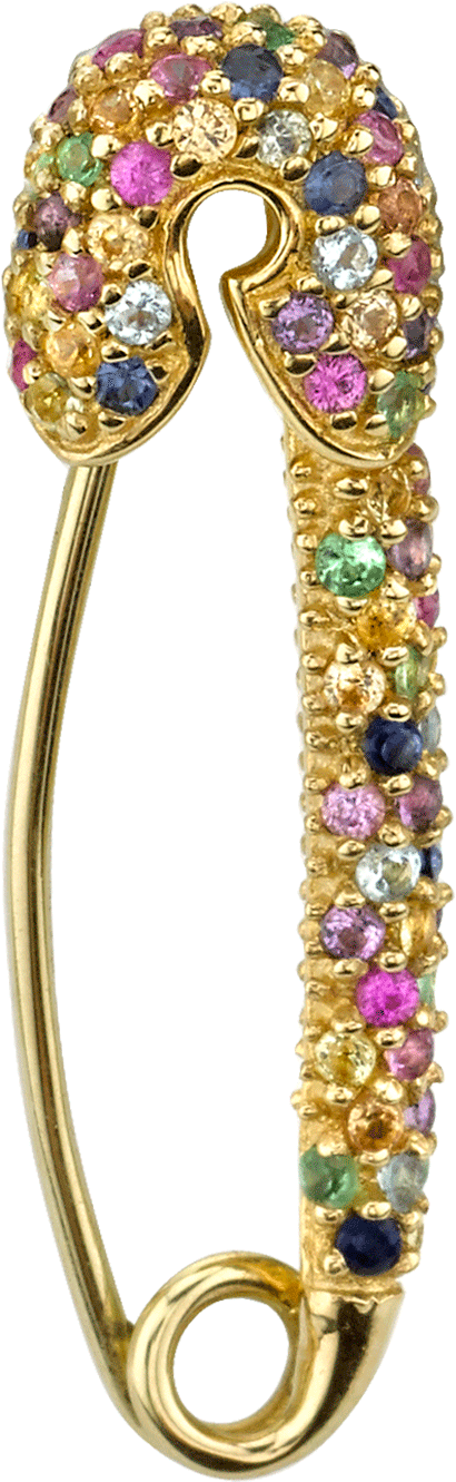 Medium Rainbow Safety Pin Earring - Bangle (1800x1800), Png Download