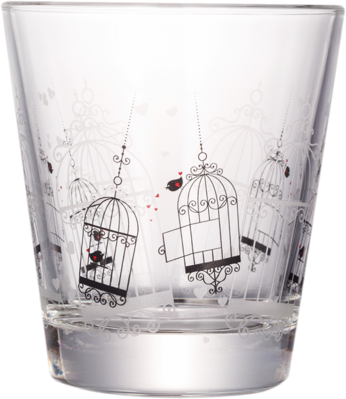 Friends Bird Cage Water Glass - Cage (695x800), Png Download