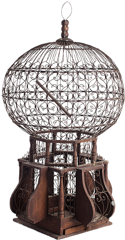 Wood And Wire Bird Cage - Cage (482x800), Png Download