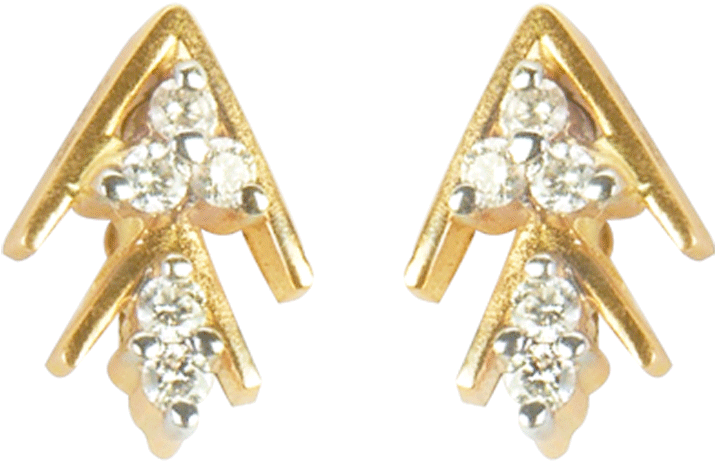 18kt Yellow Gold And Diamond Earring - Earrings (1000x1000), Png Download