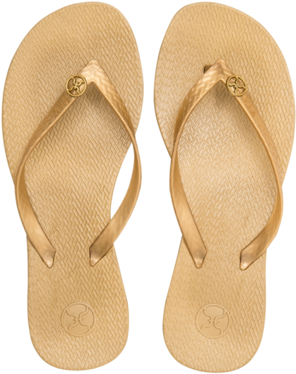Gold Flip Flop - Flip-flops (760x912), Png Download