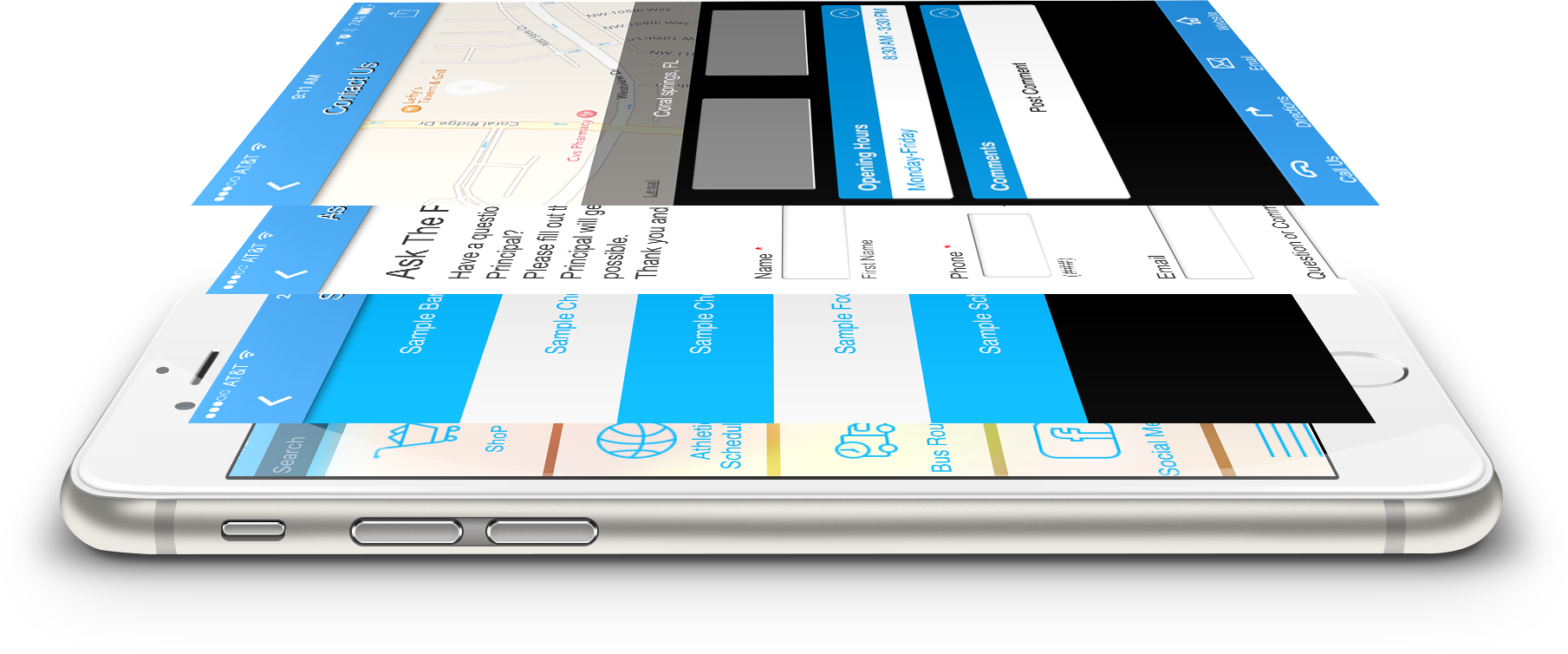 Mobile Apps For Schools Phone Demo - Smartphone (1809x754), Png Download