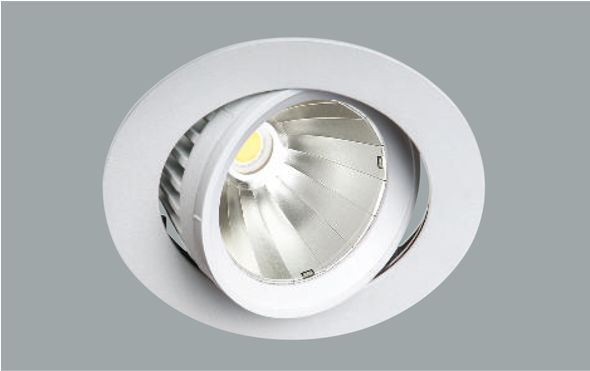 A White Mini Led Downlight With Grey Background - Recessed Light (589x589), Png Download