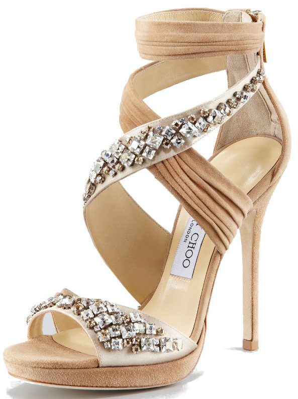 Jimmy Choo Wedge Sandals Images Transparent - Gold Wedding Shoes Uk (610x792), Png Download