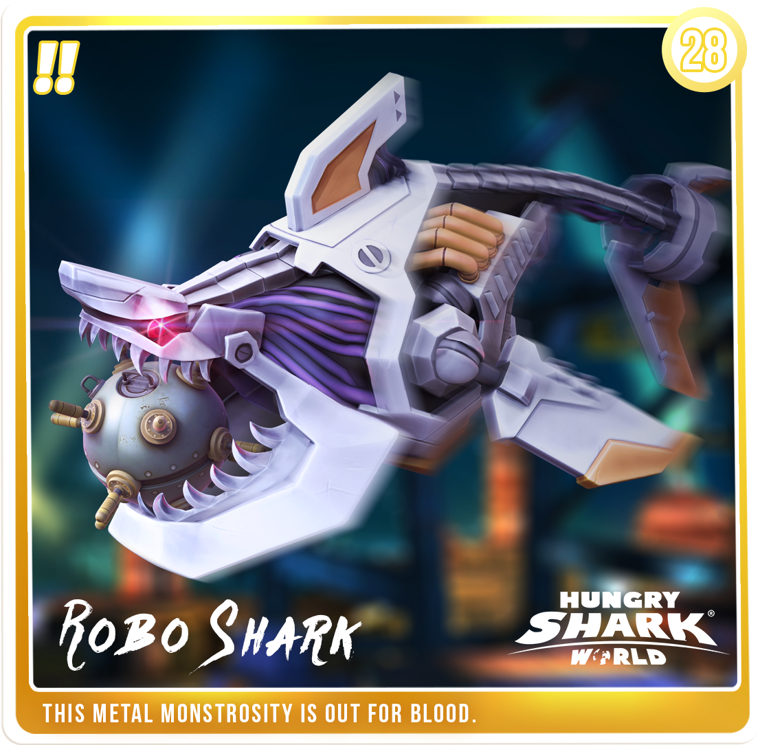 Hungry Shark Games - Hungry Shark World Robo Shark (1200x1200), Png Download
