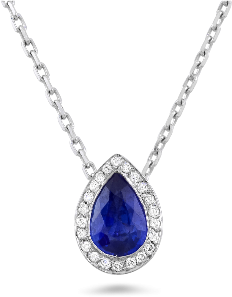 Graphic K Wg Carat Diamond Sapphire - Collar De Corazon A La Mitad (1024x1024), Png Download
