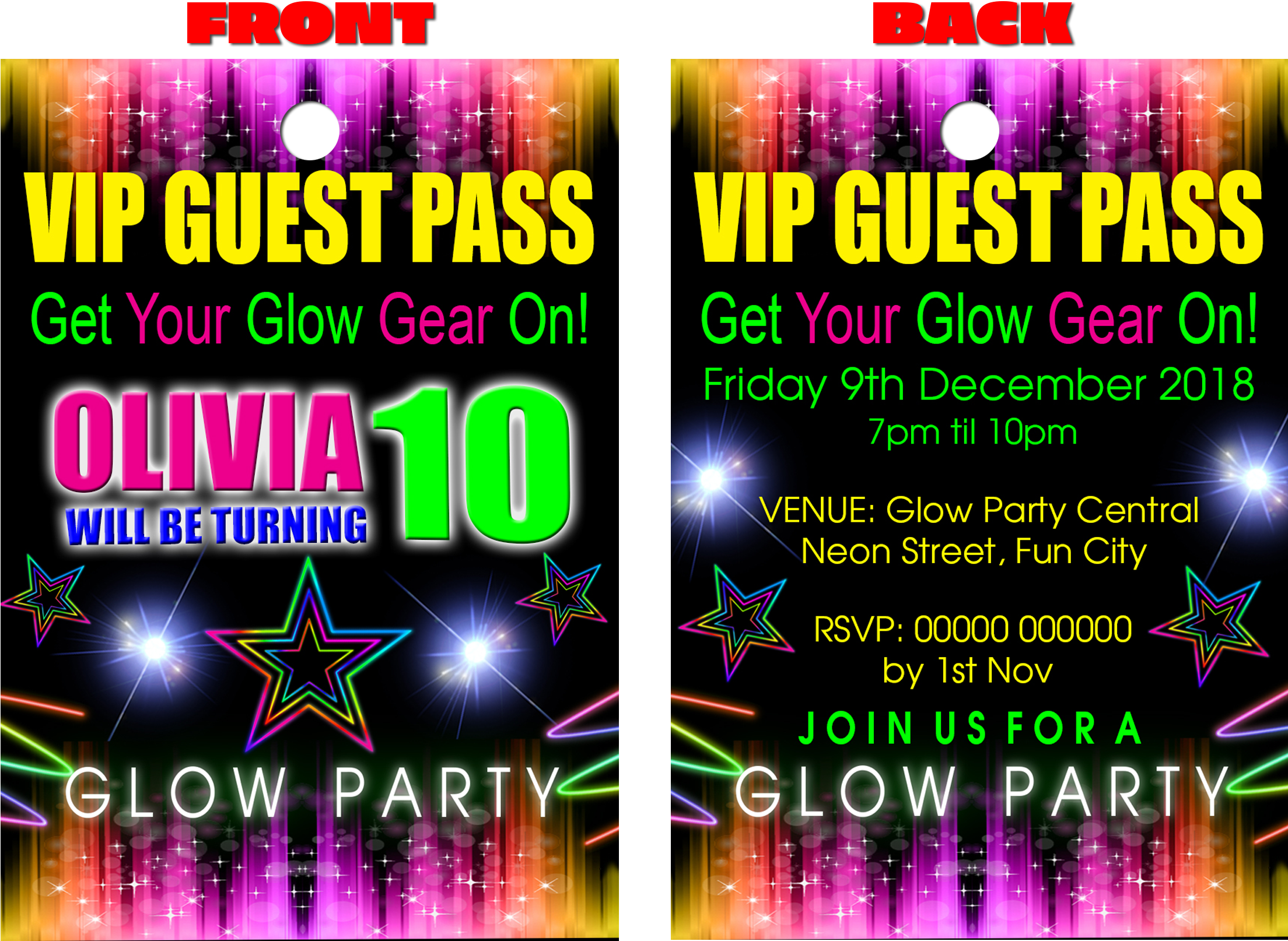 Neon Glow Disco Party Pink Purple Green Vip Guest Graphic Design Full Size Png Download Seekpng