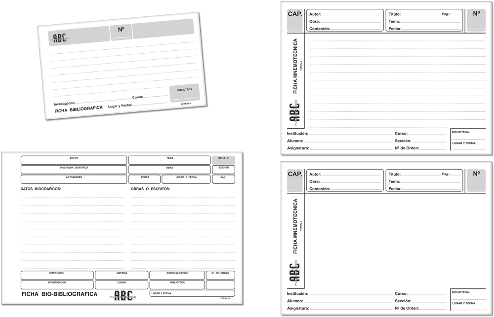 Fichas 4 Modelos - Modelos De Fichas Nemotecnicas (1000x643), Png Download