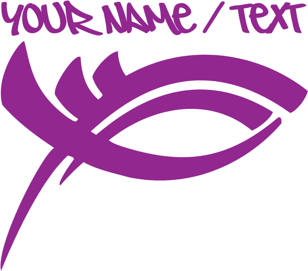 Purple Jesus Fish Shower Curtain (700x700), Png Download