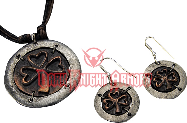 Antiqued Silver And Copper Lucky Charm Necklace And - Locket (640x640), Png Download