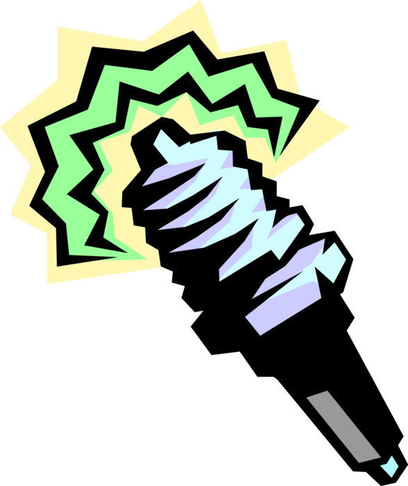 Vector Illustration Of Spark Plug Ignition System To - Illustration (588x700), Png Download