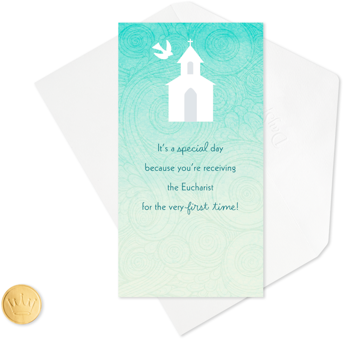 Church And Dove Money Holder First Communion Card - Paper (1470x1470), Png Download