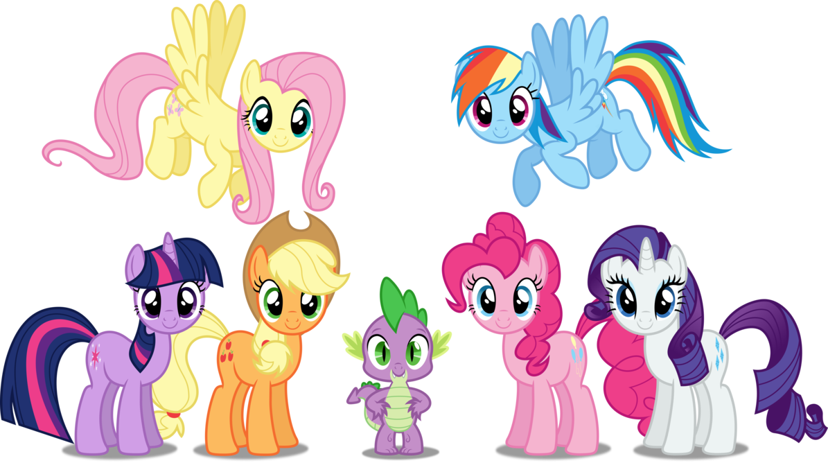 The Lost Values And Has Moved Masses For You - Mlp Mane 6 And Spike (1195x668), Png Download