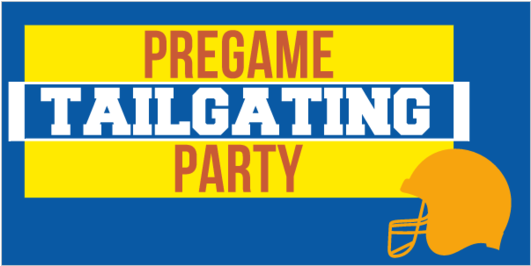 Pregame Tailgating Party Vinyl Banner With Helmet Graphic - Graphic Design (560x560), Png Download