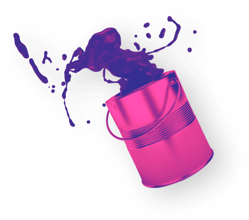 Paint Can With Paint Splashing Out Of It - Illustration (1044x926), Png Download