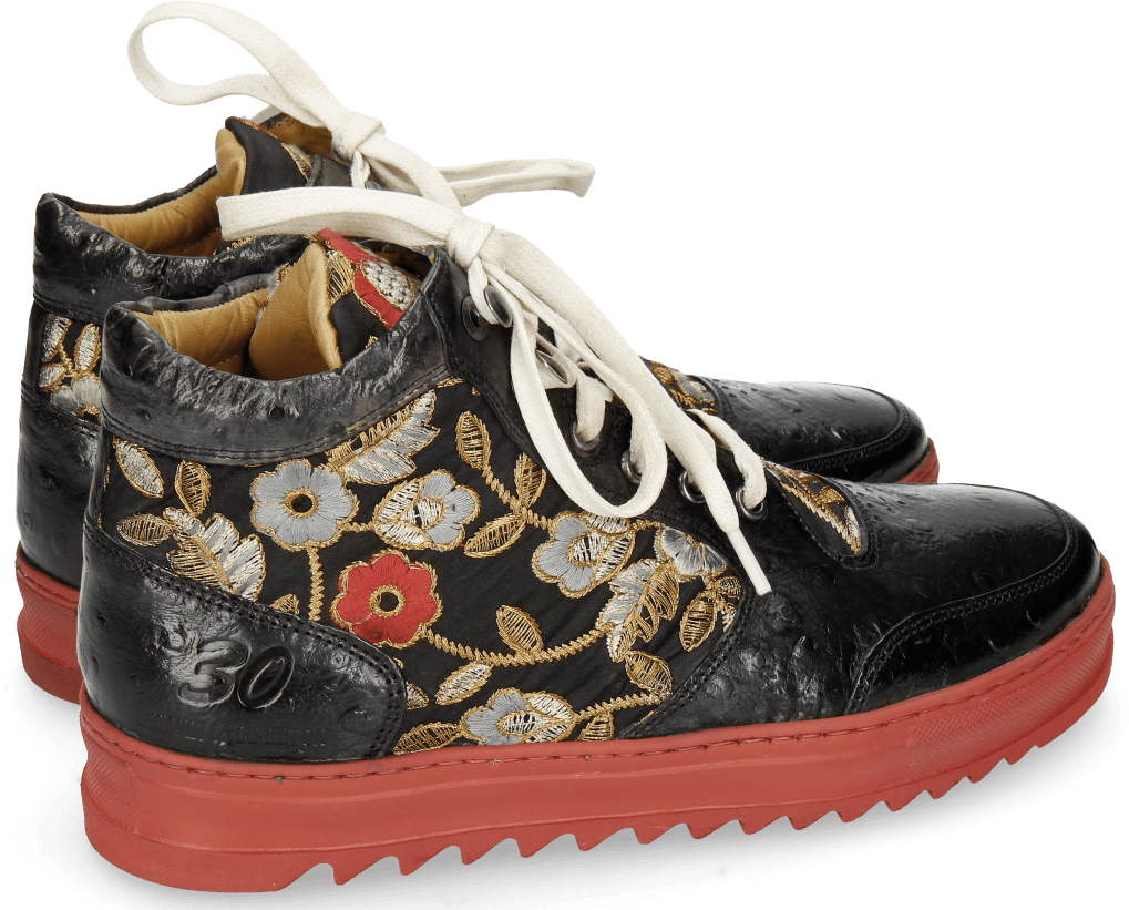 Ankle Boots Maxima 1 Ostrich Black Brocade - Sneakers (1024x1024), Png Download